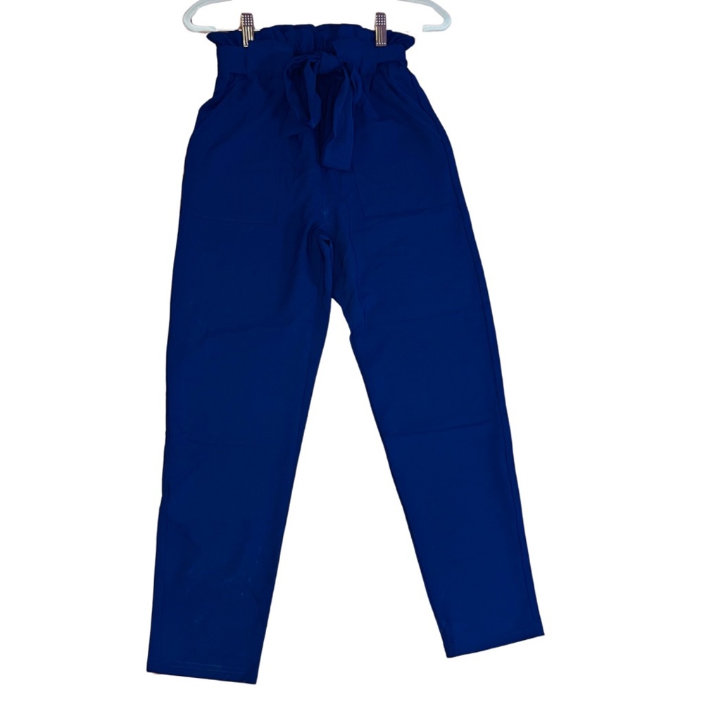 Blue Cropped Ankle Pants